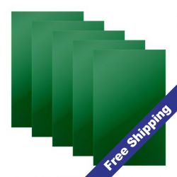 Glowforge®-Compatible 12" x 19" x 1/8" Green Acrylic Sheets - 5 Pack