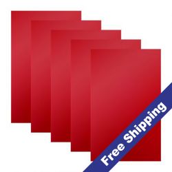 Glowforge®-Compatible 12" x 19" x 1/8" Red Acrylic Sheets - 5 Pack