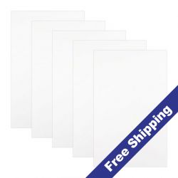 Glowforge®-Compatible 12" x 19" x1/8" White Acrylic Sheets - 5 Pack