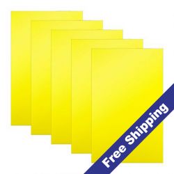 Glowforge®-Compatible 12" x 19" x 1/8" Yellow Acrylic Sheets - 5 Pack